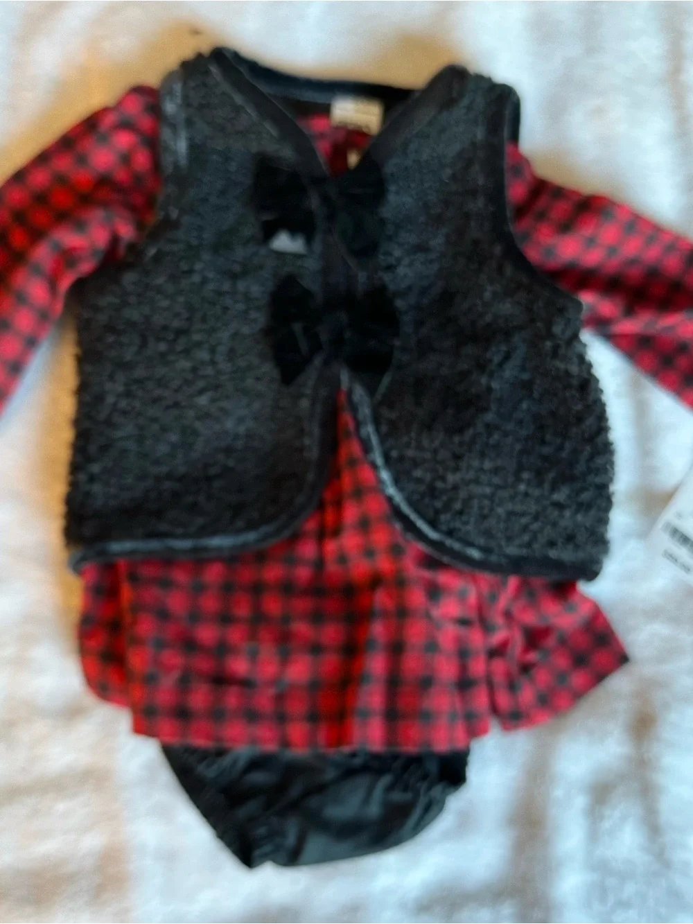 Carter's Red and Black Plaid Baby Outfit